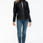 Snobbish Faux Leather Biker Jacket with Side Zip Pockets