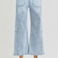 RISEN Full Size High Rise Seamed Detail Wide Leg Crop Jeans