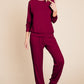 Super Lady Round Neck Raglan Sleeve Top and Pants Lounge Set