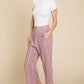 Cotton Bleu by Nu Lab Striped Elastic Waist Wide Leg Pants