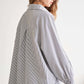 ADORA High-Low Striped Button Down Smocked Lantern Sleeve Shirt