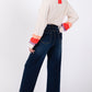 SAGE + FIG High Waist Wide Leg Jeans