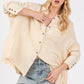 SAGE + FIG Frayed Hem Side Slit Button Down Shirt