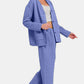 Zenana Quilted Button Up Long Sleeve Top and Pants Lounge Set