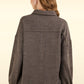 VERY J Collared Half Button Knit Top with Pockets