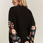 ADORA Full Size Contrast Crochet Open Front Long Sleeve Cardigan Plus Size