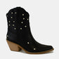 Beast Fashion Faux Leather Star-Shaped Cutouts Point Toe Boots