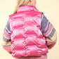 VERY J Shiny Metallic Zip Up Puffer Vest