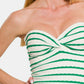 Zenana Twisted Sweetheart Neck Striped Tube Top