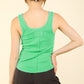 VERY J Washed Ribbed Tank with Placket Detail