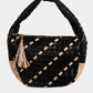 Fame Tassel Detail Weave Semi Circle Bag