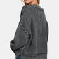 Zenana Exposed Seam Round Neck Dropped Shoulder Sweater