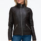 YMI Faux Layered Double-Zipper Jacket with Fuzzy Hood