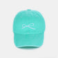 Zenana Bow Embroidered Washed Cotton Caps