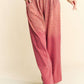 Davi & Dani Rhinestone Drawstring Wide Leg Pants