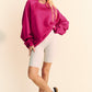 Davi & Dani Round Neck Raglan Sleeve Sweatshirt