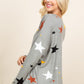 Super Lady High-Low Star Print Long Sleeve Lounge Top