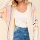 Haptics Full Size Striped Crochet Open Front Cardigan