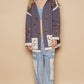 POL Embroidered Open Front Quilted Jacket with Crochet Pockets