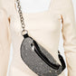 Fame Pave Rhinestone Crossbody Bag