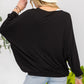 Celeste Full Size Contrast Round Neck Top with Two Layer Detail
