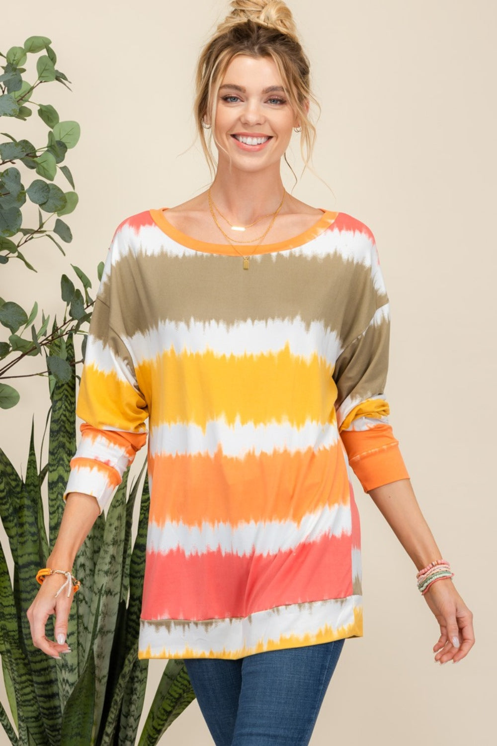 Celeste Full Size Striped Long Sleeve T-Shirt