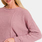 Zenana Asymmetric Hem Drop Shoulder Sweater