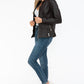 Snobbish Faux Leather Biker Jacket with Side Zip Pockets