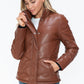 Snobbish Pocketed Zip Up Turtleneck Puffer Jacket