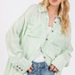 SAGE + FIG Frayed Hem Side Slit Button Down Shirt