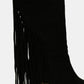 Beast Fashion Suede Fringe Point Toe Boots