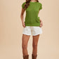 Annie Wear Round Neck Short Sleeve Sweater