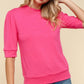 Haptics Tied Back Mock Neck Half Sleeve Knit Top