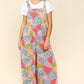 Haptics Full Size Printed Wide Leg Overalls with Side Pockets