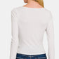 Zenana Square Neck Fitted Long Sleeve T-Shirt