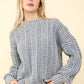 VERY J Two Tone Long Sleeve Sweater