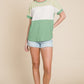 BOMBOM Color Block Short Sleeve T-Shirt