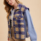 Annie Wear Faux Fur Plaid Button Up Jacket