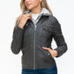 YMI Removable Faux Layered Multi-Pocket Jacket with Fuzzy Hood