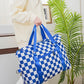 Zenana Checkered Multi-Pocket Travel Bag