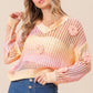 BiBi Ombre Crochet Flower Knit Top