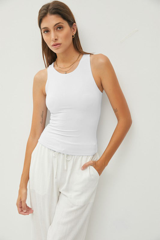 Be Cool Round Neck Wide Strap Tank