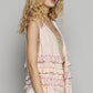POL Ruffled Open Front Sleeveless Cardigan