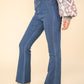 VERY J Washed Denim Stretchy Crossover Waist Leggings