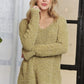 ADORA High-Low Side Slit V-Neck Sweater