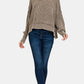 Zenana Exposed Seam Round Neck Dropped Shoulder Sweater