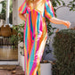 ODDI Full Size Striped Puff Sleeve Wide Leg Jumpsuit