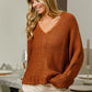 BiBi V-Neck Cable Knit Sweater