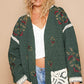 POL Embroidered Open Front Quilted Jacket with Crochet Pockets