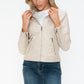 Snobbish PU Leather Zip Up Jacket with Pockets